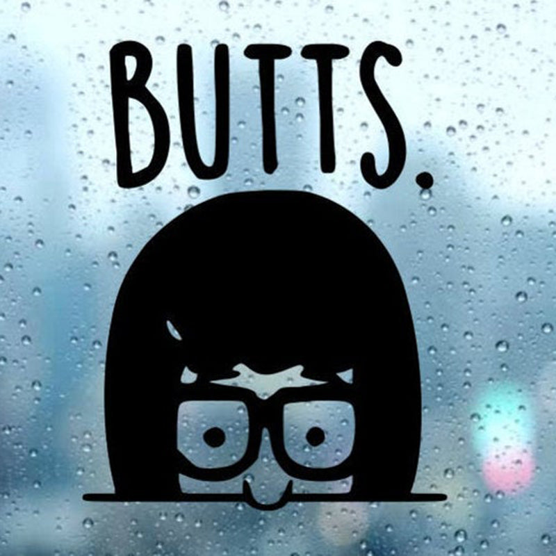 Bobs Burgers 'Tina | Butts. | Peeking' Vinyl Car Peeker Sticker