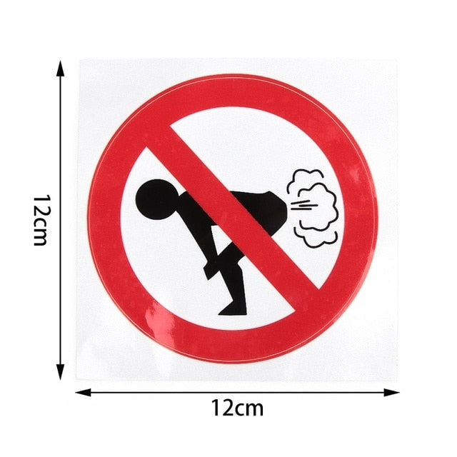 Funny 'No Farting Sign' Vinyl Car Sticker
