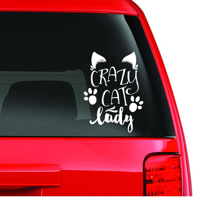 Cute 'Crazy Cat Lady' Vinyl Car Sticker