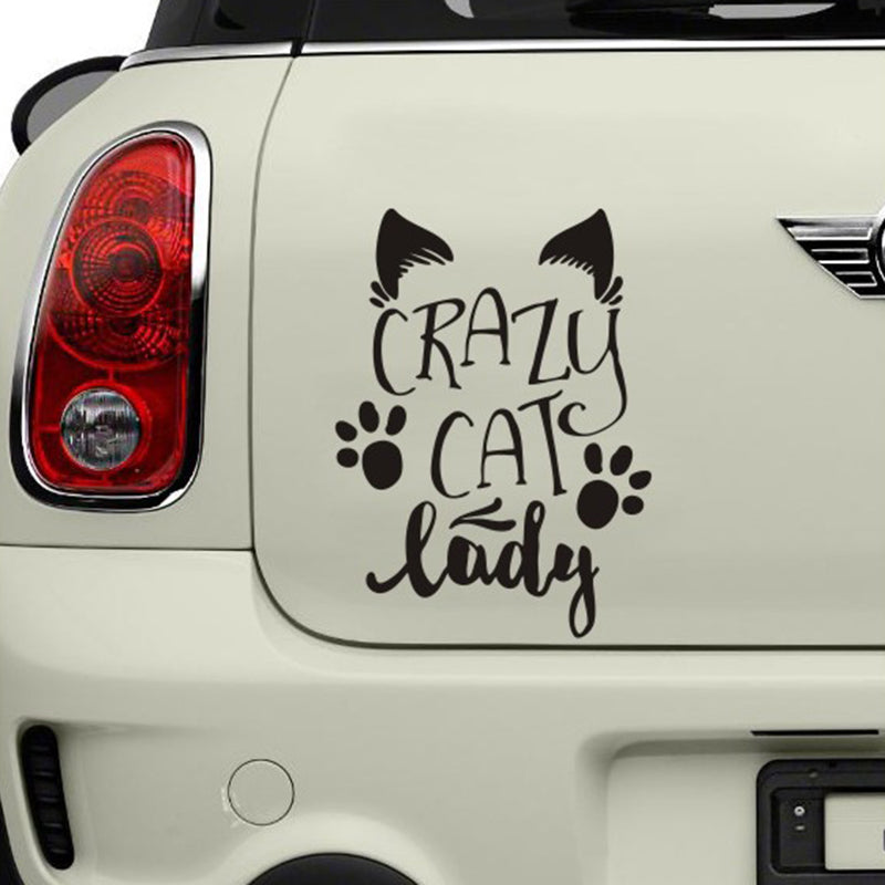 Cute 'Crazy Cat Lady' Vinyl Car Sticker