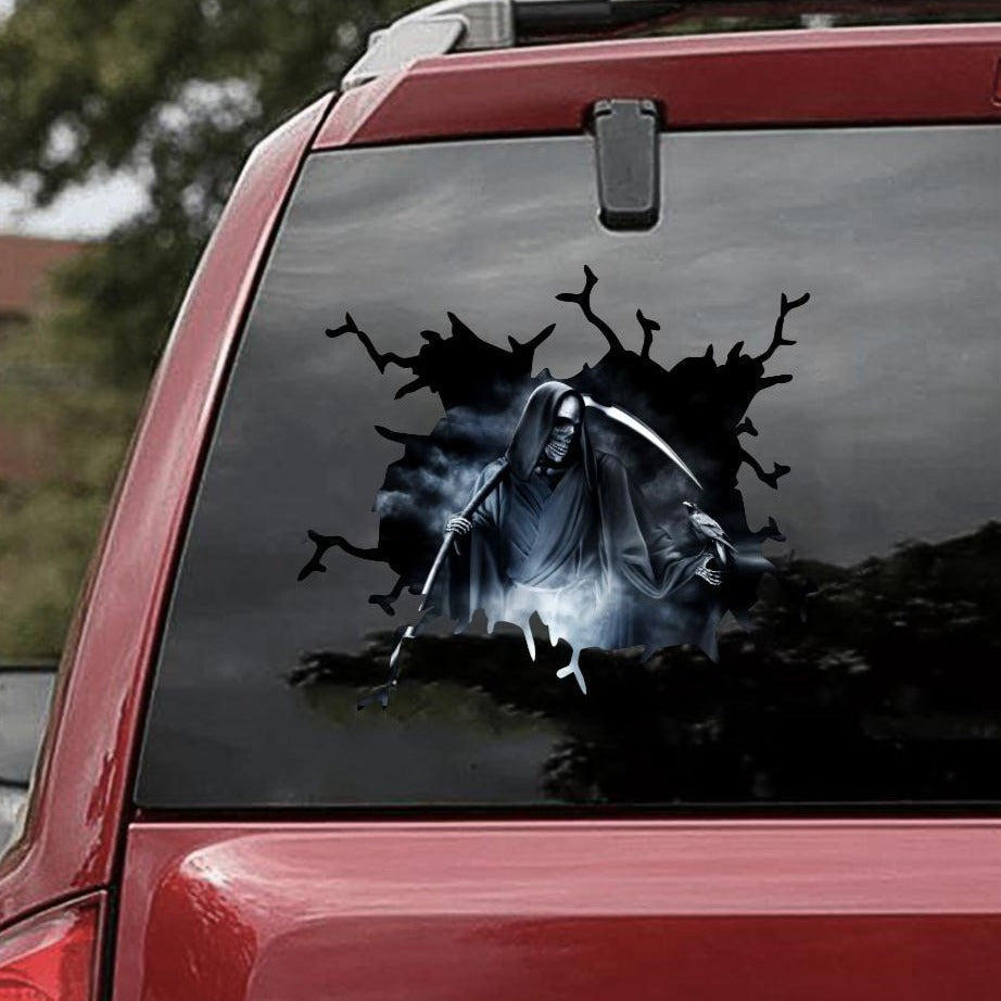Grim Reaper 'Crow' Car Window Vinyl Sticker