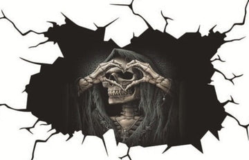 Grim Reaper 'Heart Hands' Car Window Vinyl Sticker