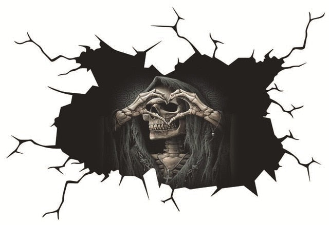 Grim Reaper 'Heart Hands' Car Window Vinyl Sticker