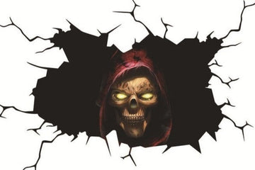 Grim Reaper 'Flaming Eyes' Car Window Vinyl Sticker