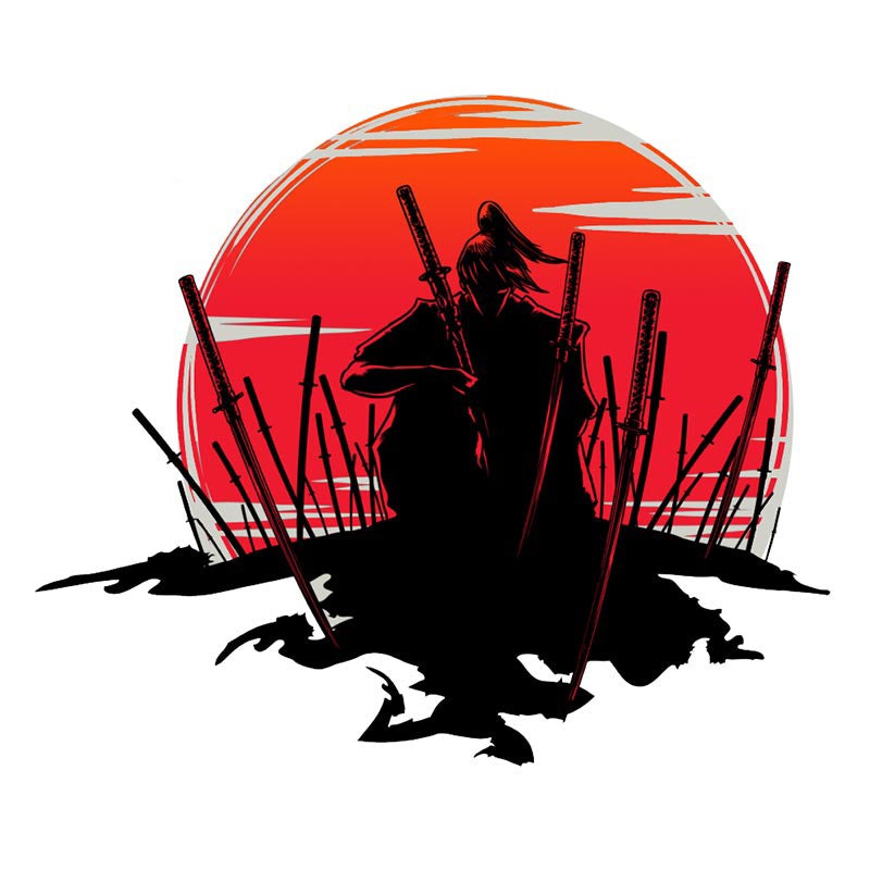 Samurai 'Warrior | Kneel Down' Vinyl Car Sticker ' Vinyl Car Sticker