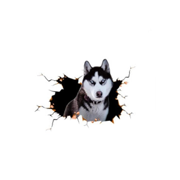 Siberian Husky 'Angry' Car Window Vinyl Sticker