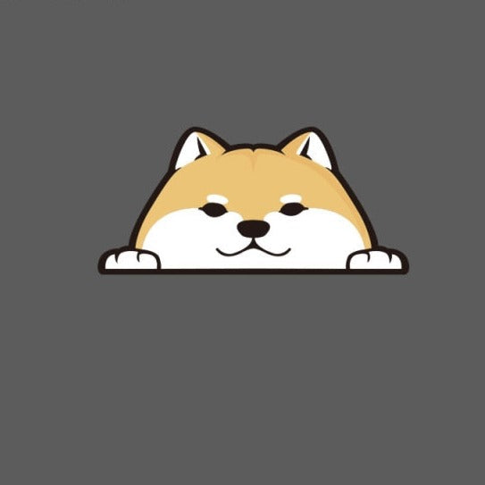 Shiba Inu 'Chubby' Vinyl Car Peeker Sticker