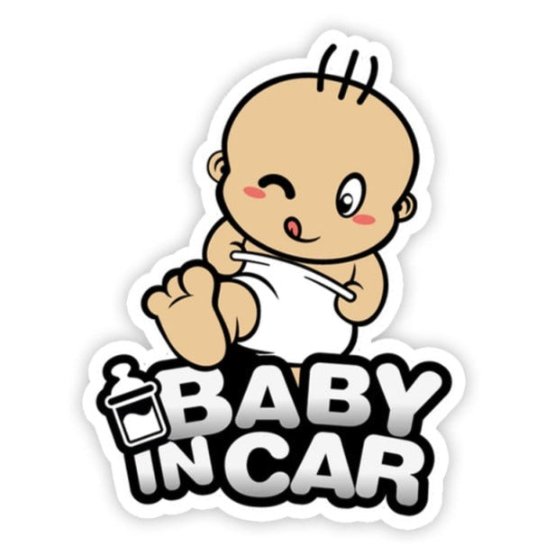 Cute Baby 'Wink | Baby In Car' Vinyl Car Sticker