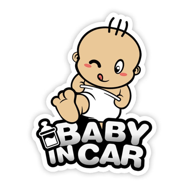 Cute Baby 'Wink | Baby In Car' Vinyl Car Sticker