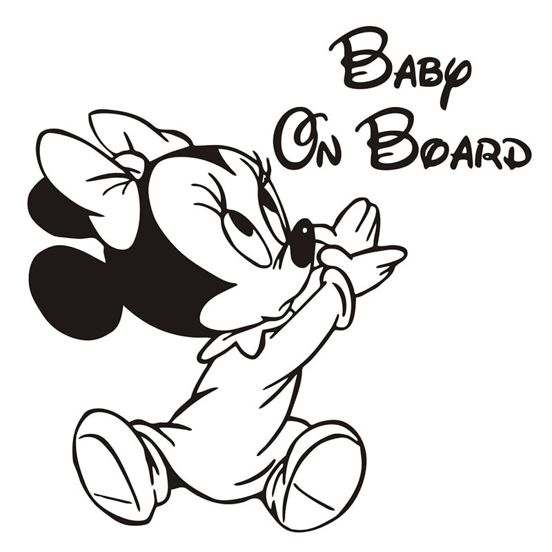 Mickey Mouse Clubhouse 'Minnie | Baby On Board | 1.0' Vinyl Car Sticker
