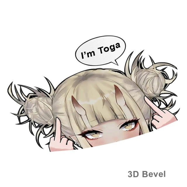 My Hero Academia 'Himiko | F U | I'm Toga!' Vinyl Car Peeker Sticker