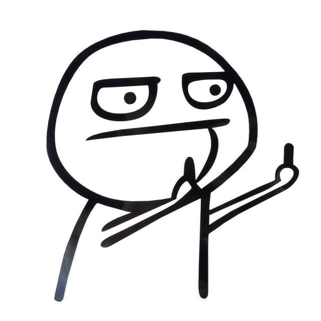 Funny Cartoon 'F U' Vinyl Car Sticker