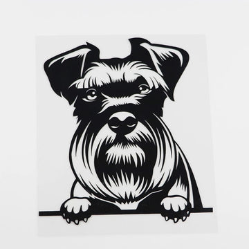 Schnauzer Dog Waterproof Vinyl Car Peeker Sticker