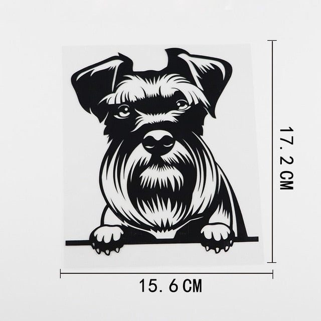 Schnauzer Dog Waterproof Vinyl Car Peeker Sticker