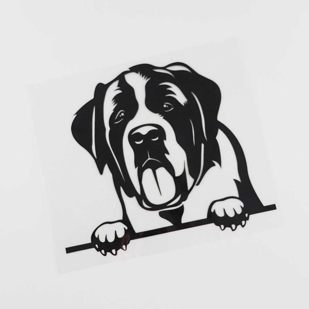 St. Bernard Vinyl Car Peeker Sticker