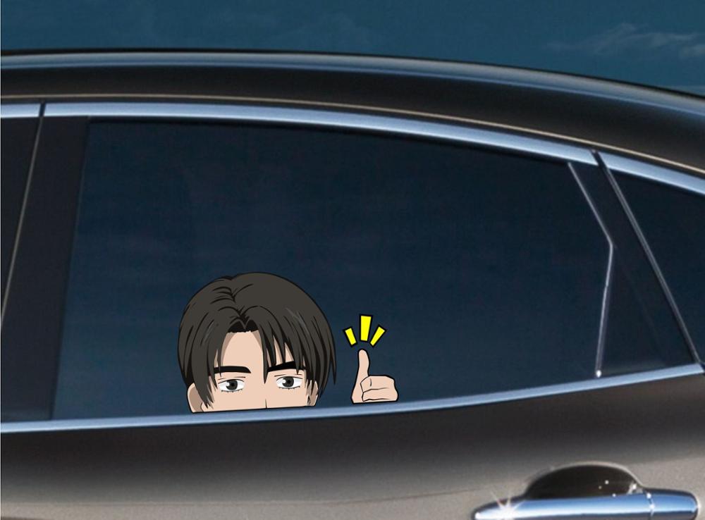 Initial D 'Ry | Thums Up' Vinyl Car Peeker Sticker