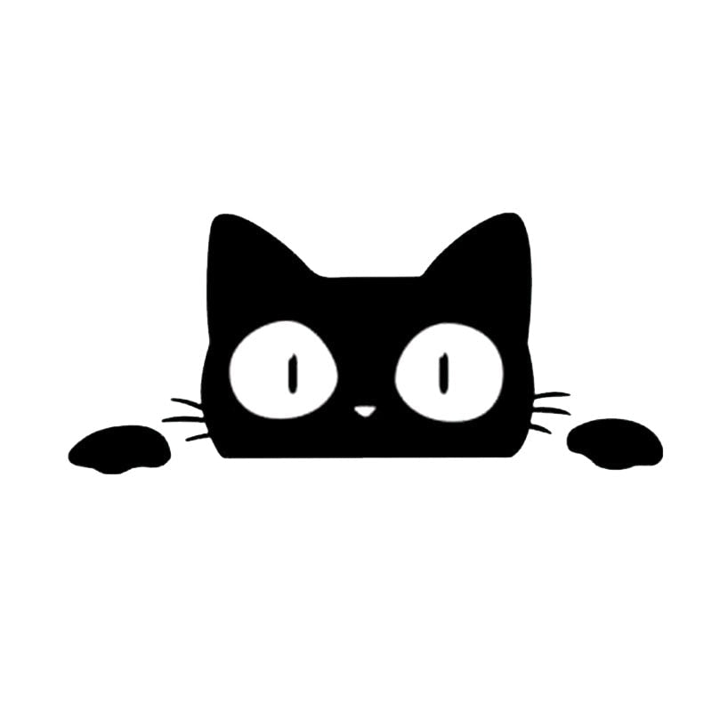 Black Cat 'Whiskers' Vinyl Car Peeker Sticker