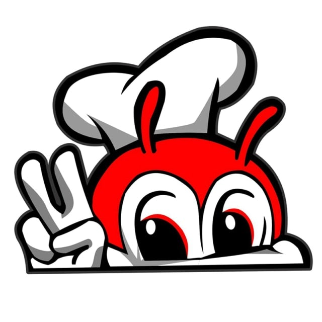 Cute 'Jollibee | Peace Sign' Vinyl Car Peeker Sticker