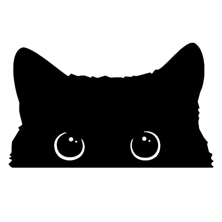 Black Cat Vinyl Car Peeker Sticker