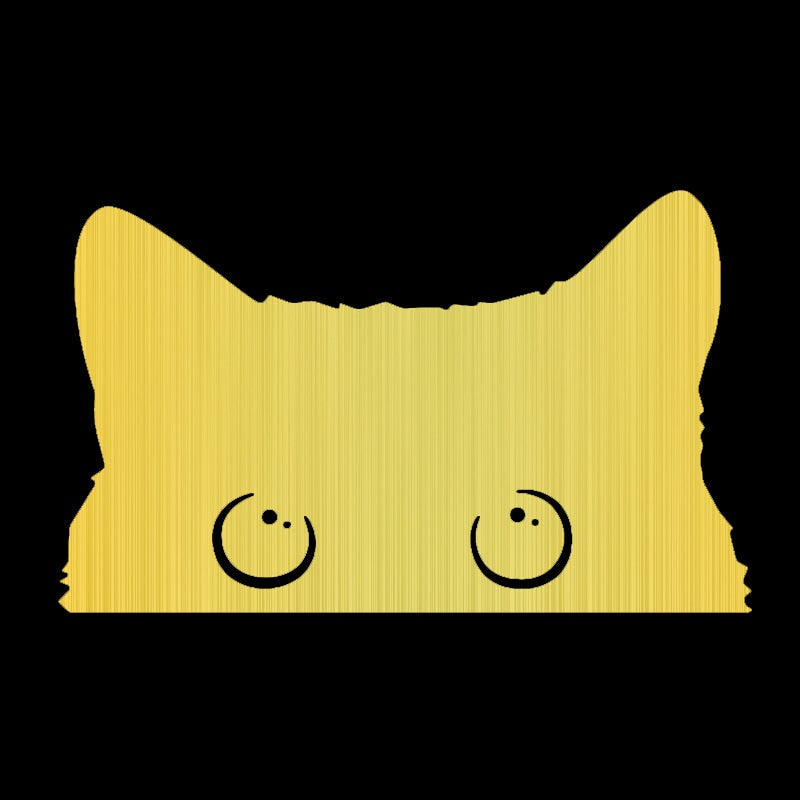 Golden Cat Vinyl Car Peeker Sticker