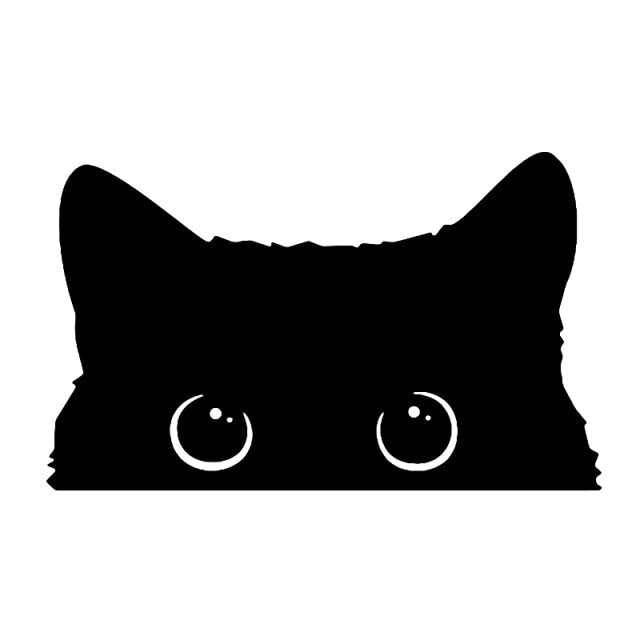 Black Cat Vinyl Car Peeker Sticker