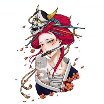 Japanese Geisha 'Demon Mask 2.0' Vinyl Car Sticker