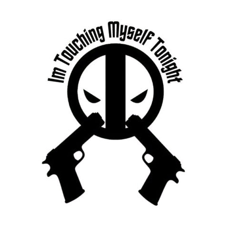 Deadpool 'Im Touching Myself Tonight' Vinyl Car Sticker