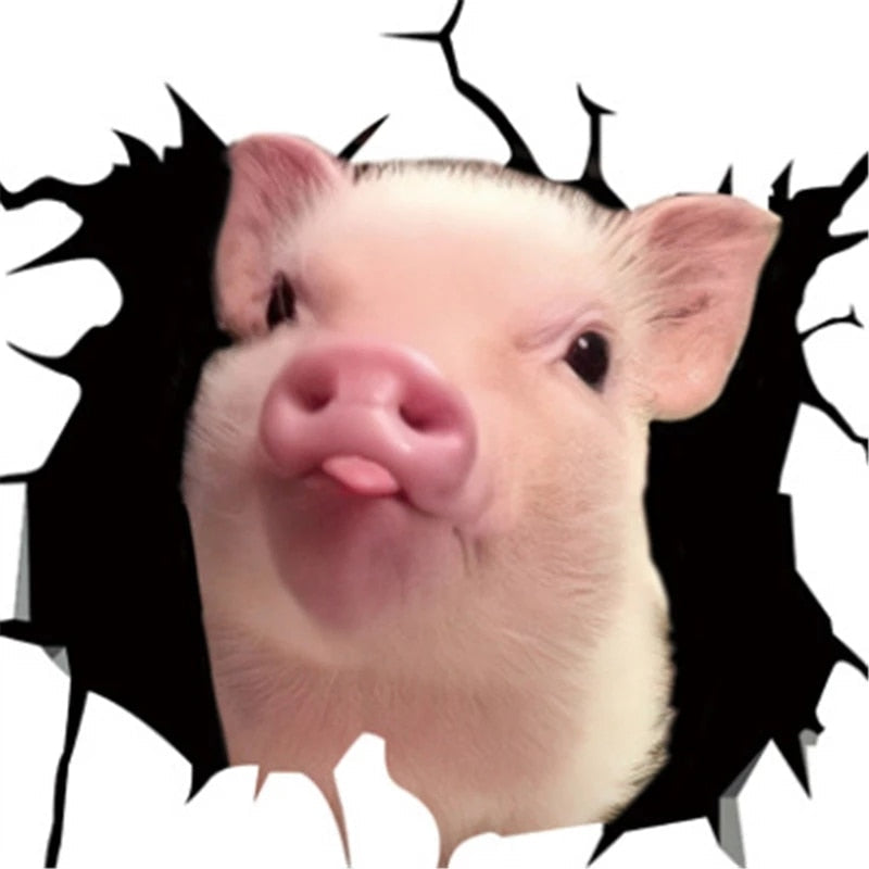 Pig 'Tongue Out' Car Window Vinyl Sticker