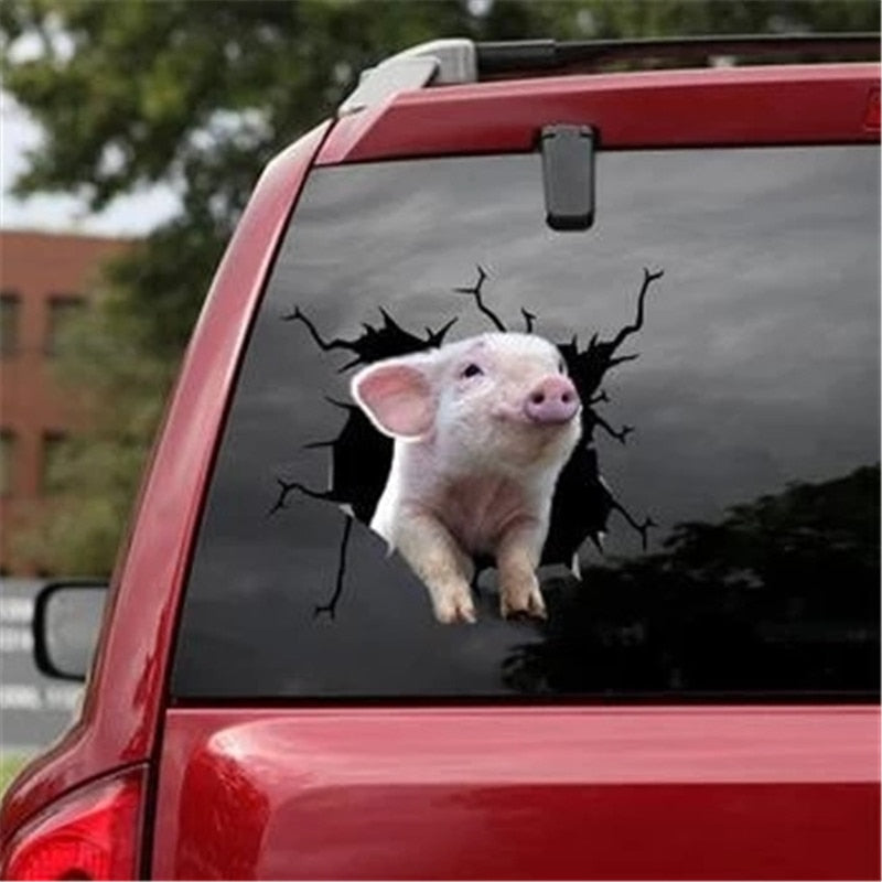Cute Baby Pig Car Window Vinyl Sticker