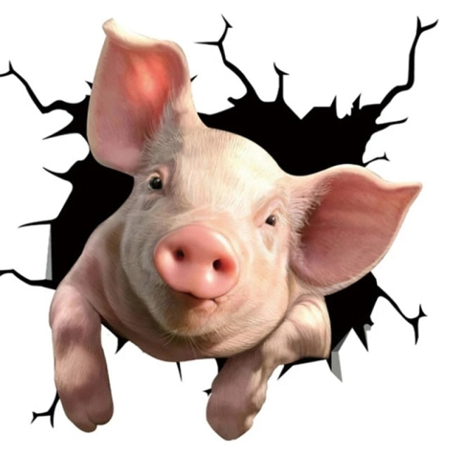 Chubby Pig Car Window Vinyl Sticker