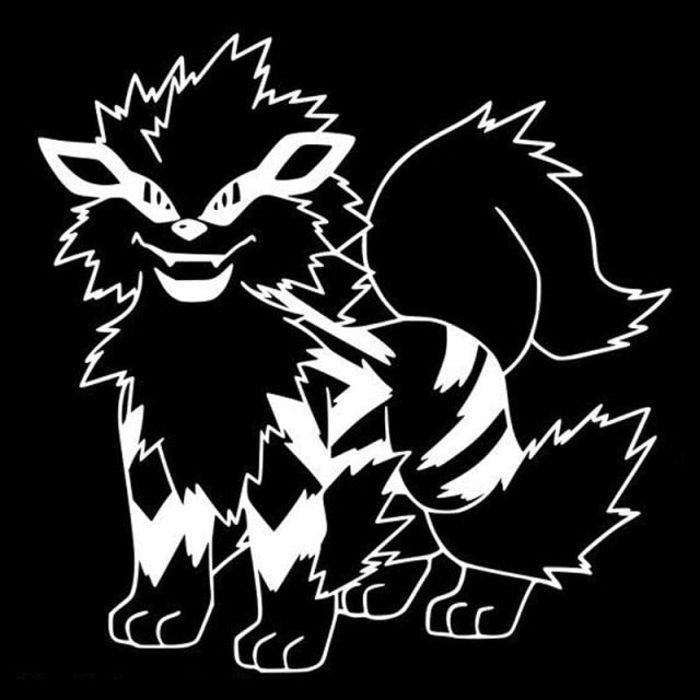 Pokémon 'Arcanine | Standing | White' Vinyl Car Sticker
