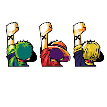 One Piece 'Luffy | Zoro | Sanji | Arm Raised' Vinyl Car 3D Motion Sticker