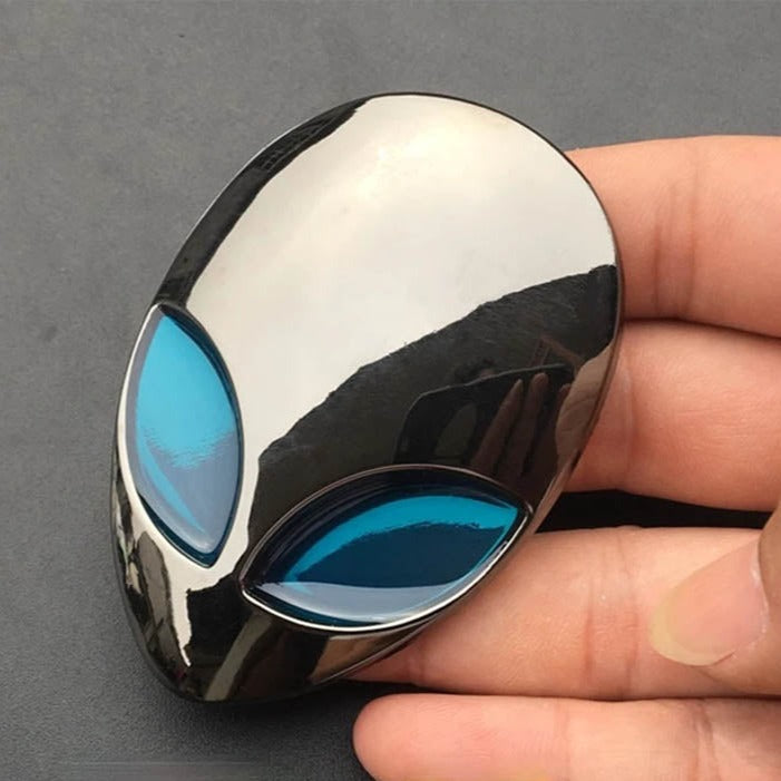 Cool 'Alien Head | Set of 2' Metal Car Sticker