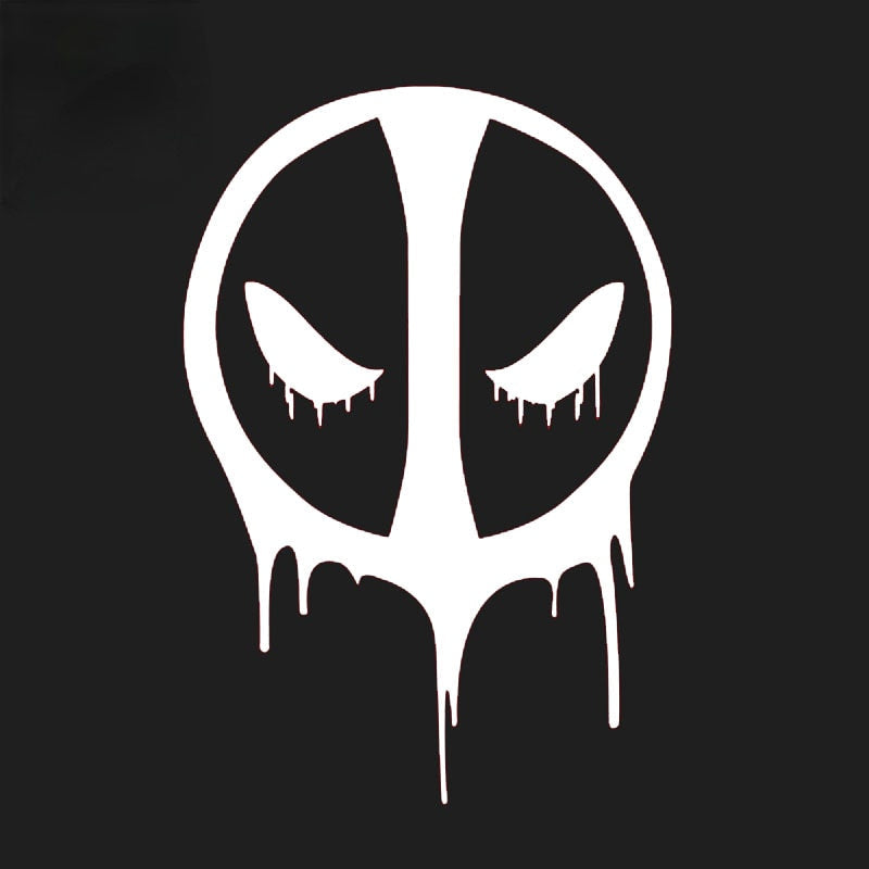 Deadpool 'Bleeding Logo | White' Vinyl Car Sticker