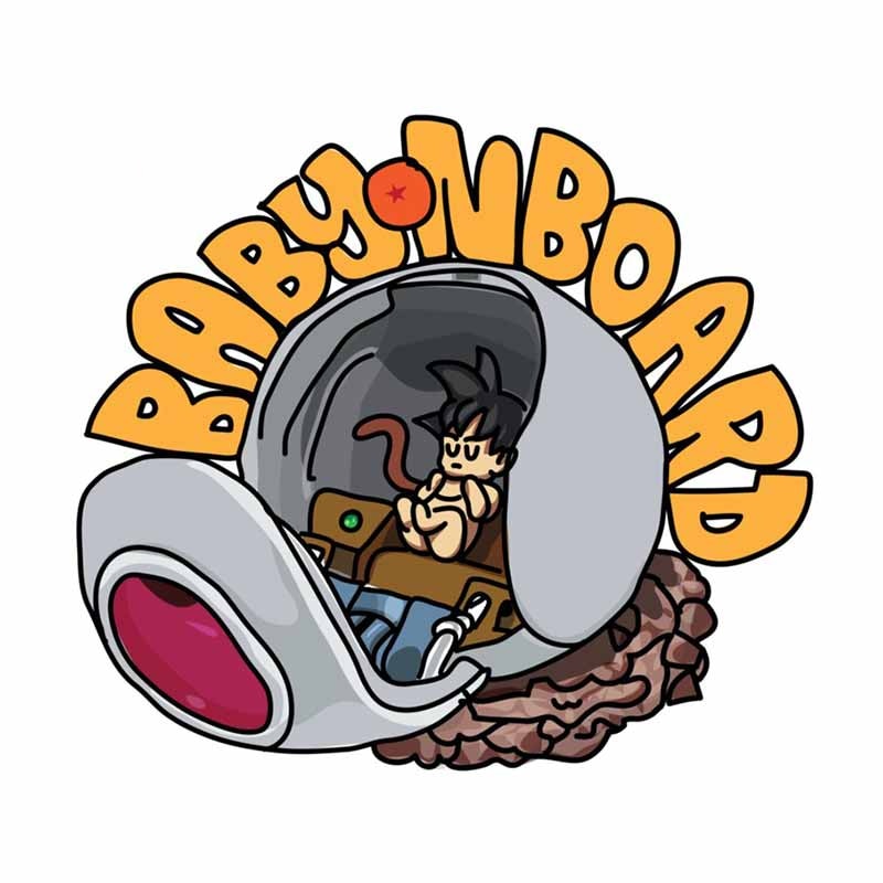 Dragon Ball Z 'Son Goku | Spaceship | Baby On Board' Vinyl Car Sticker
