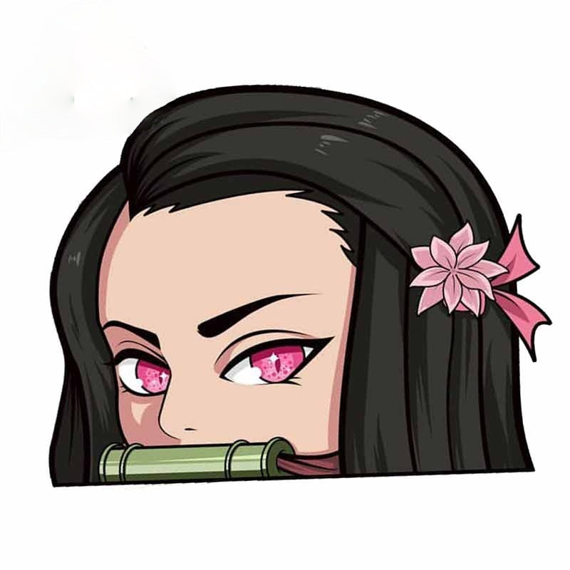 Demon Slayer 'Nezuko Kamado | Bamboo Muzzle' Vinyl Car Peeker Sticker