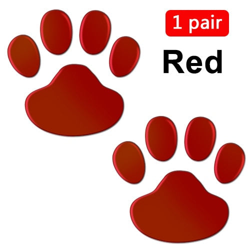 Cute Dog Paws 'Red' Vinyl Car Sticker