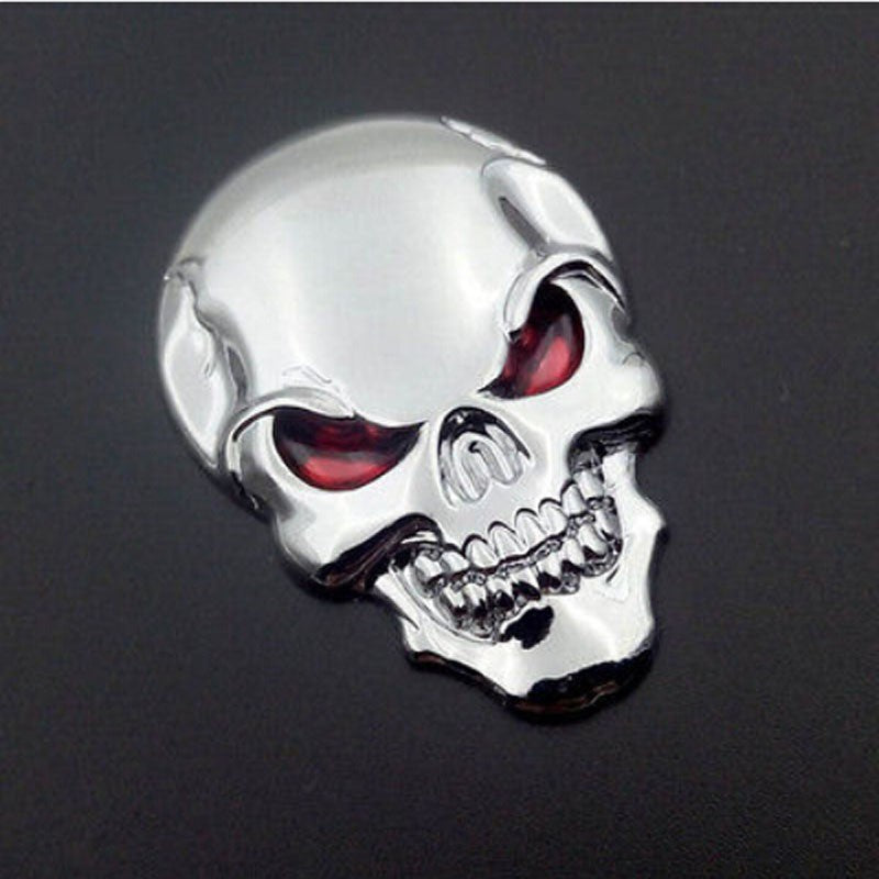 Skull 'Fierce | 2.0 | Set of 2' Metal Car Stickers