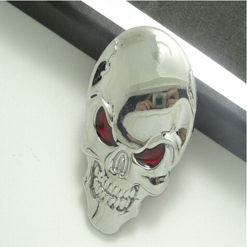 Skull 'Fierce | 2.0 | Set of 2' Metal Car Stickers