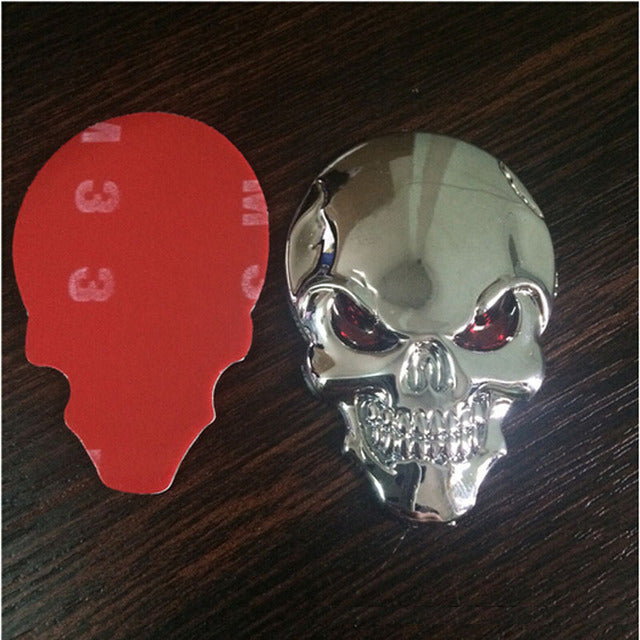 Skull 'Fierce | 2.0 | Set of 2' Metal Car Stickers
