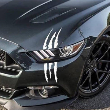 Cool 'Monster Claw Scratch | White' Vinyl Car Sticker