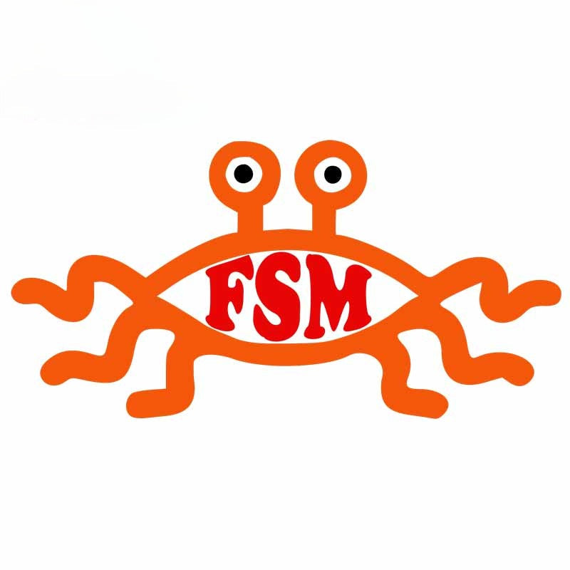 Flying Spaghetti Monster 'FSM | Logo' Vinyl Car Sticker