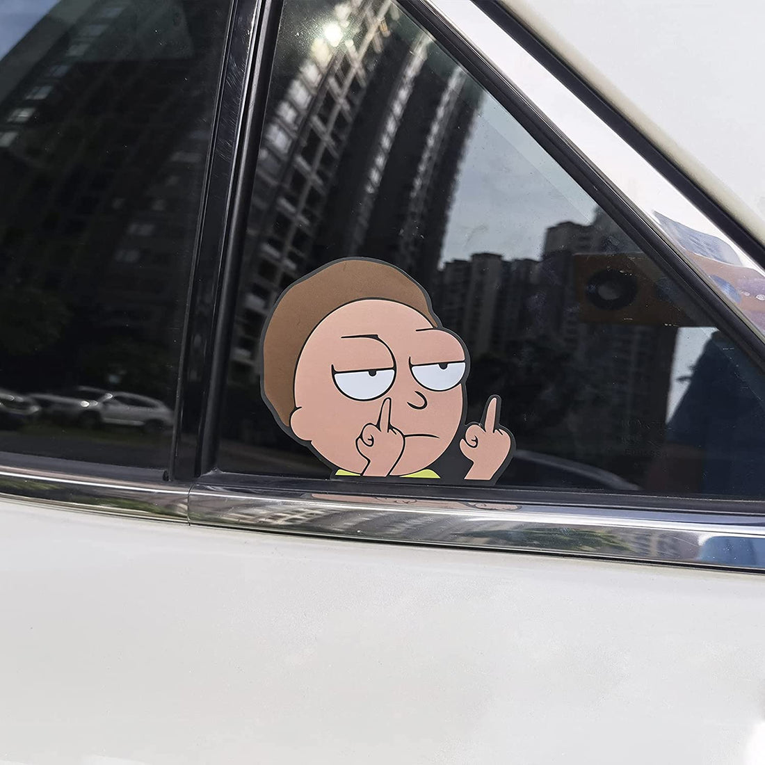 Rick and Morty 'F U' Vinyl Car Peeker Sticker