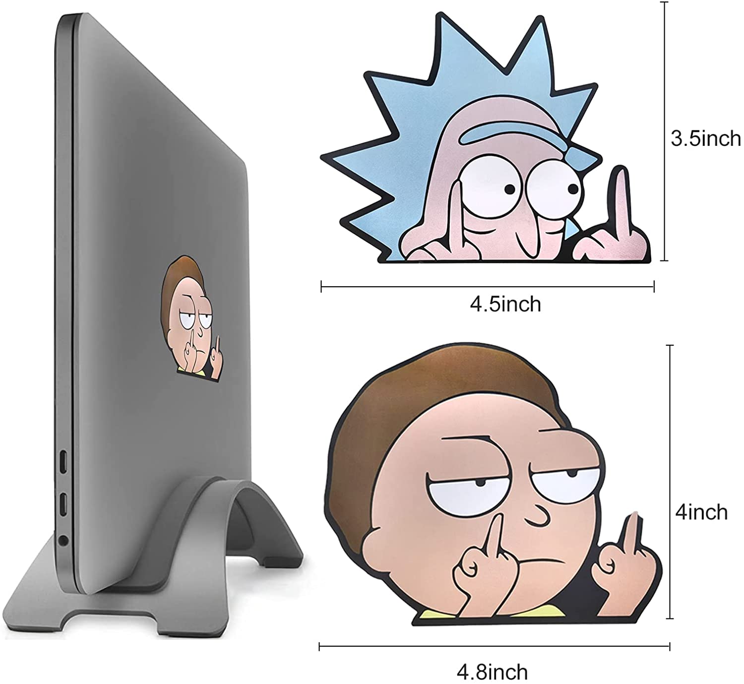 Rick and Morty 'F U' Vinyl Car Peeker Sticker