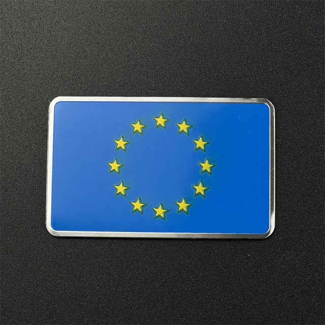 European Flag Metal Car Sticker