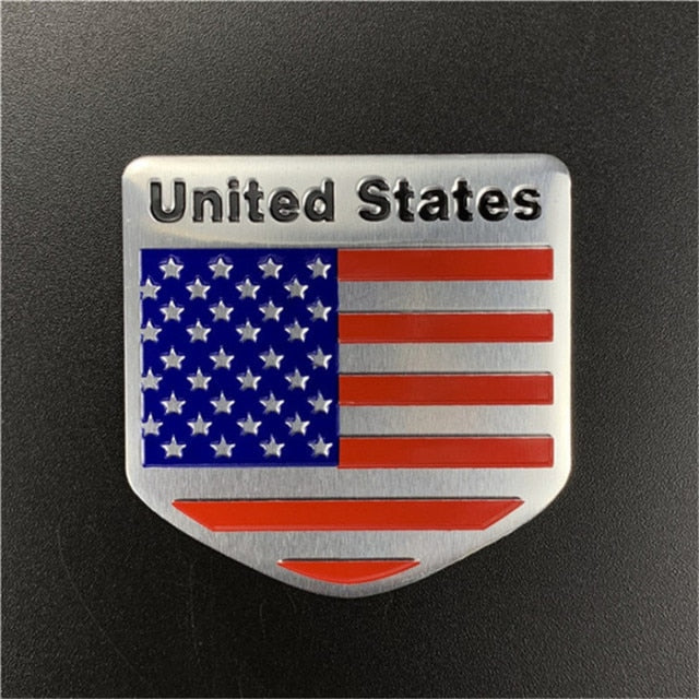 Emblem 'United States' Metal Car Sticker
