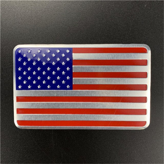 U.S.A. Flag Metal Car Sticker