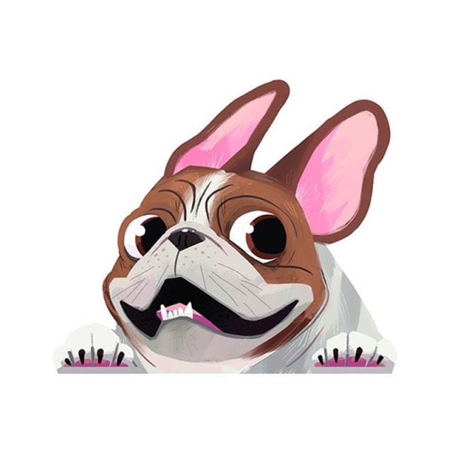 French Bulldog '6.0' Vinyl Car Peeker Sticker