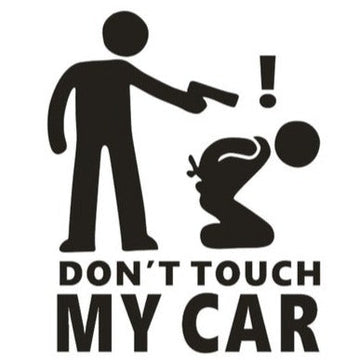 Don't Touch My Car 'Pointing Gun | Kneeling Man' Vinyl Car Sticker