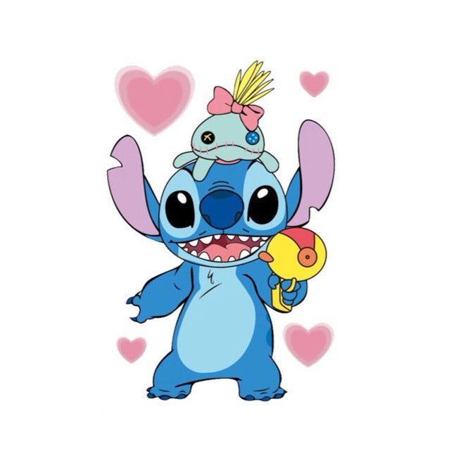 Lilo & Stitch 'Stitch & Scrump Doll | Playing | Hearts' Vinyl Car Sticker